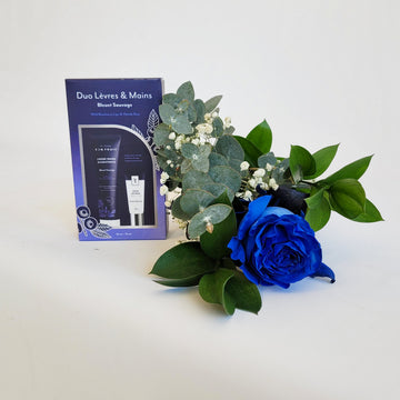 Le duo ( Produits lèvres et mains Bluet sauvage)+emballage Rose bleue