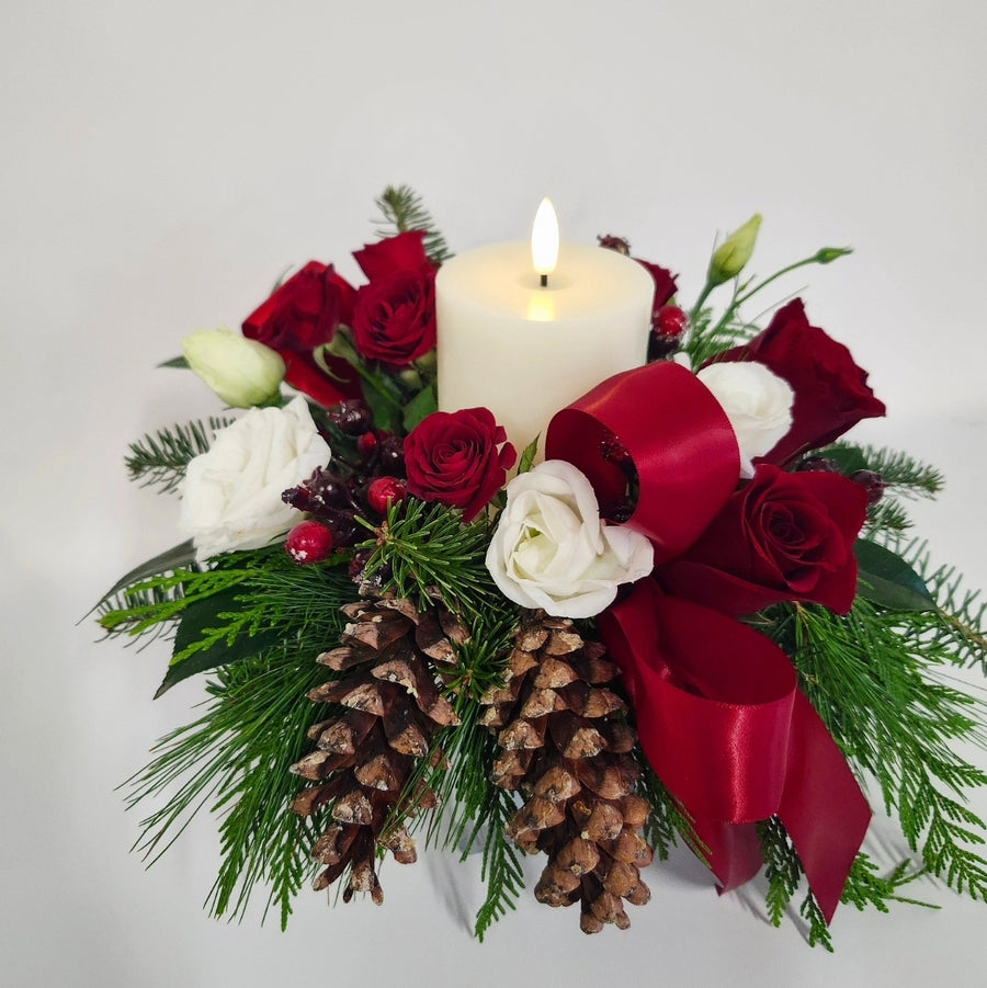 Le centre de table lumineux rouge et blanc!