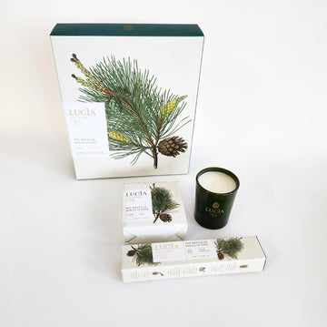 Coffret produits Lucia, fragrance pin douglas!