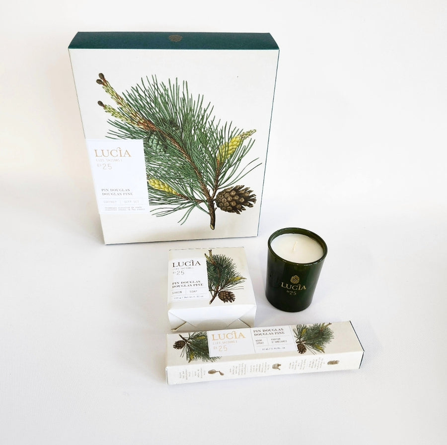 Coffret produits Lucia, fragrance pin douglas!