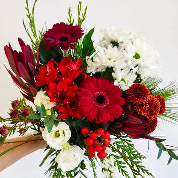 Emballage rouge et blanc pour le temps des fêtes