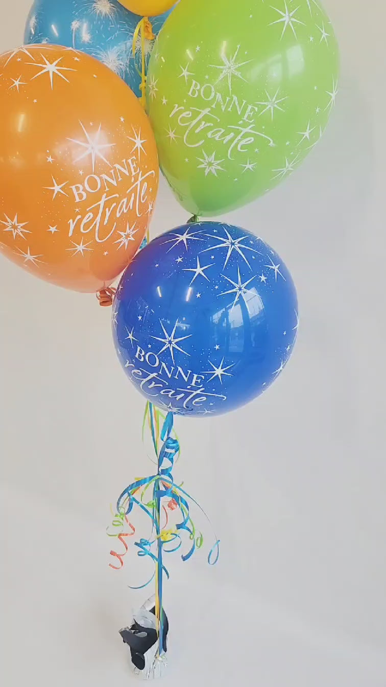 Ballons colorés  pour une Bonne Retraite