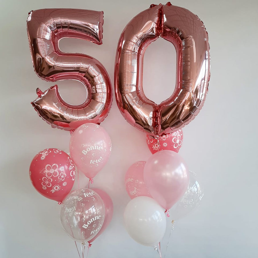 Ballons Rose métallique en chiffres!